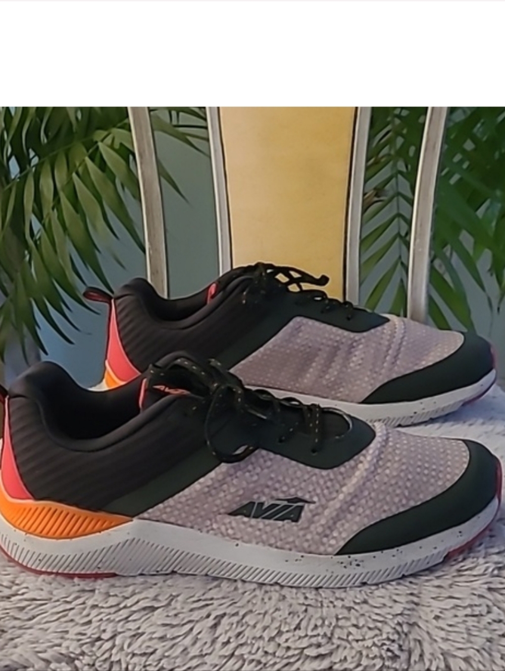 Avia Men's Athletic Sneakers in Gray with Black and Orange Accents